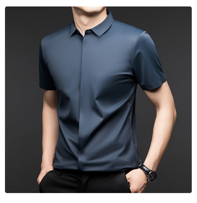 Silk short-sleeved shirt