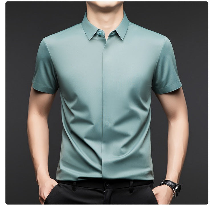 Silk short-sleeved shirt