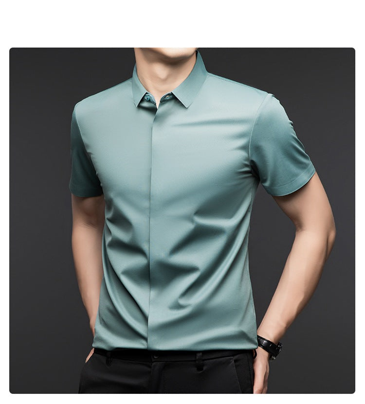 Silk short-sleeved shirt