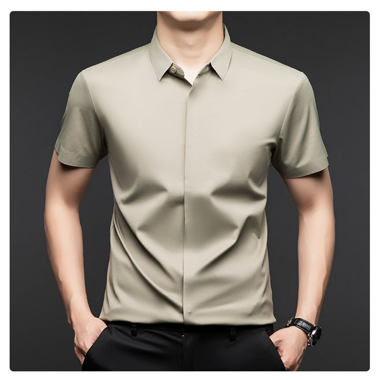 Silk short-sleeved shirt