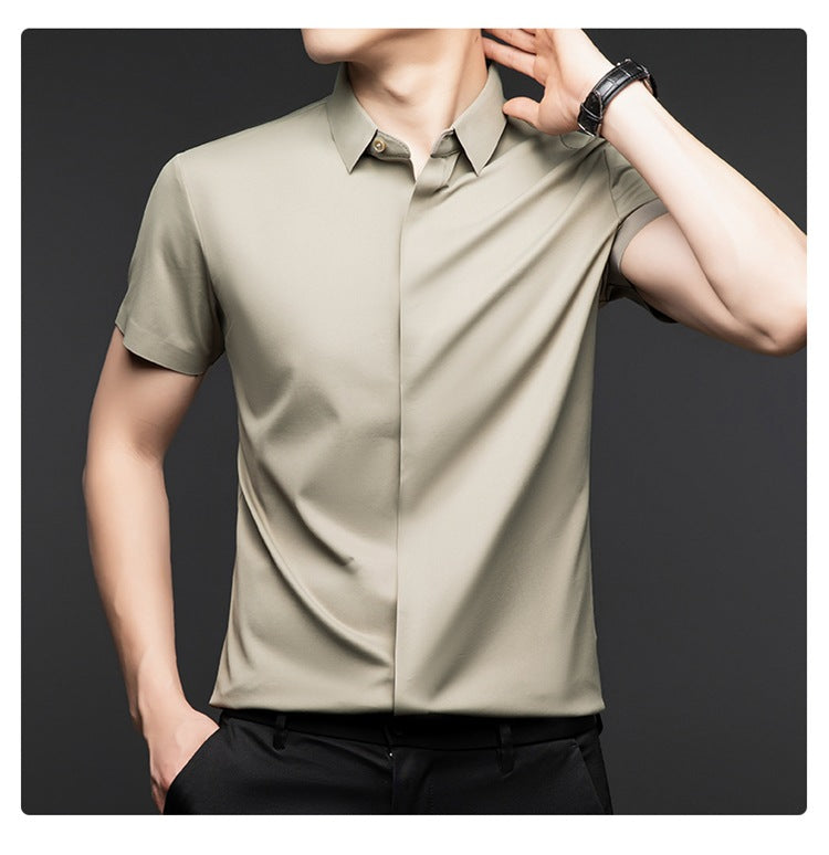 Silk short-sleeved shirt