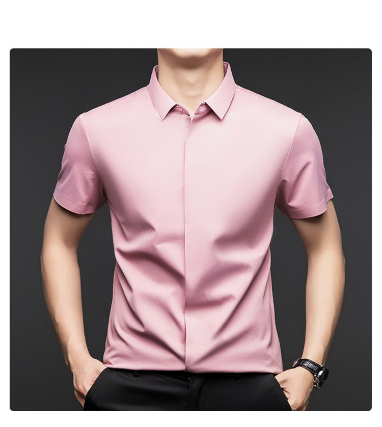 Silk short-sleeved shirt