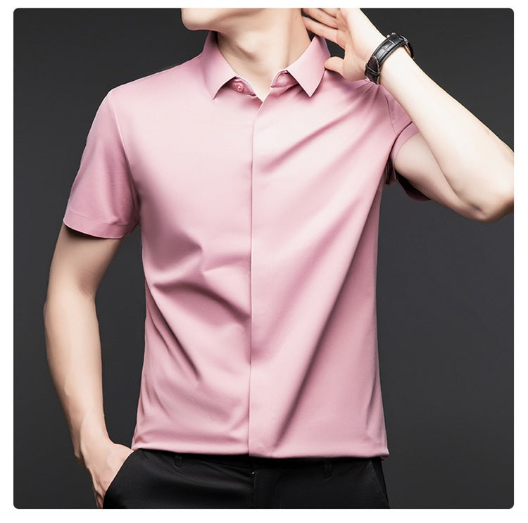 Silk short-sleeved shirt