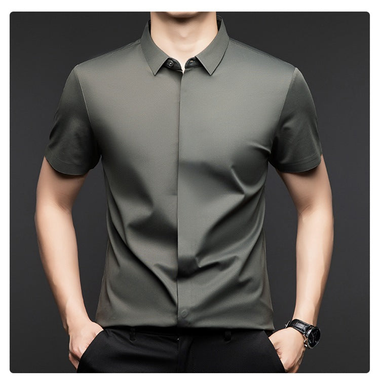 Silk short-sleeved shirt