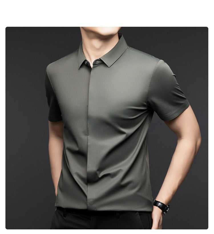 Silk short-sleeved shirt