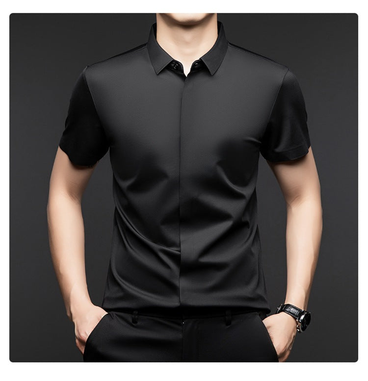 Silk short-sleeved shirt