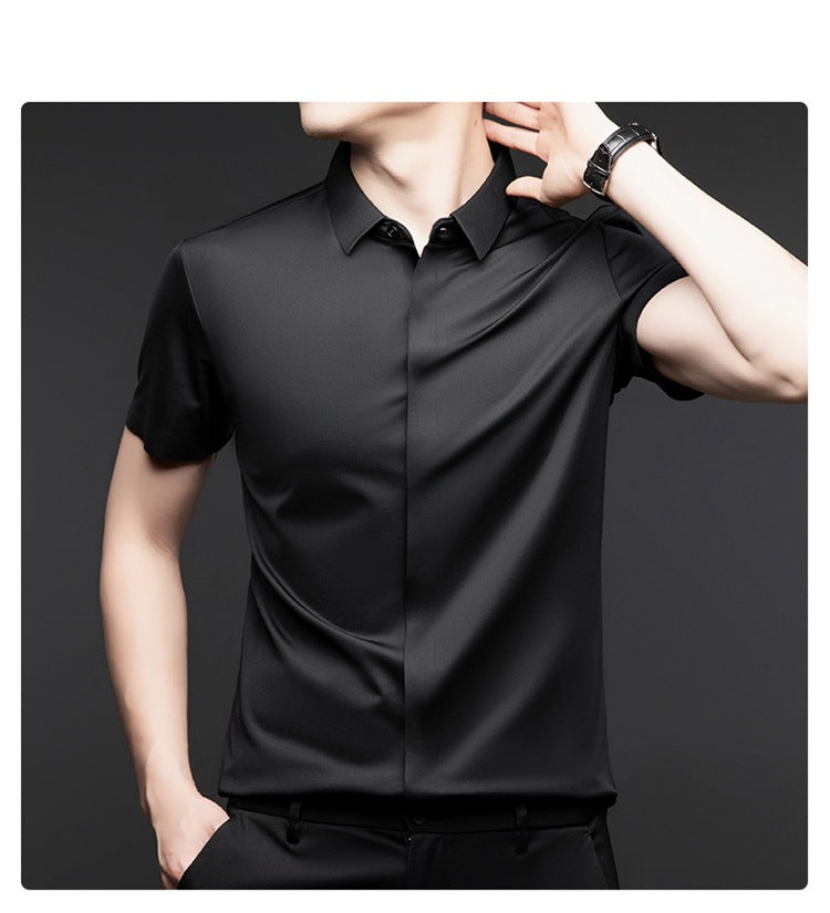 Silk short-sleeved shirt