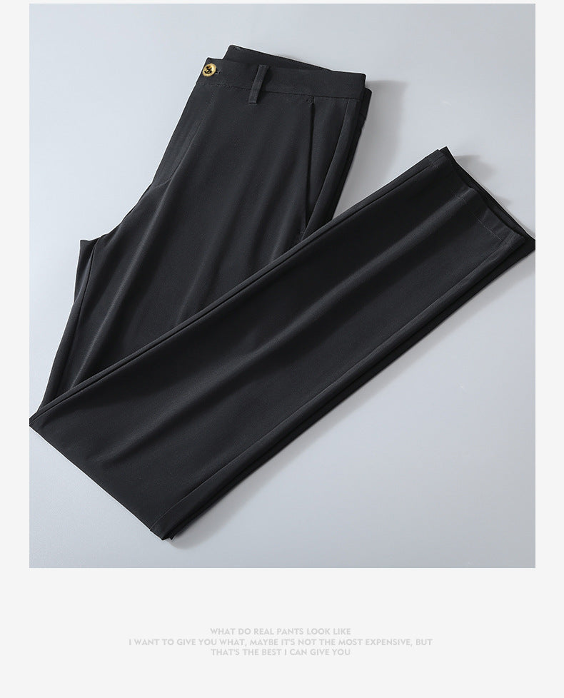 Ice Silk Casual Slim-Fit Pants