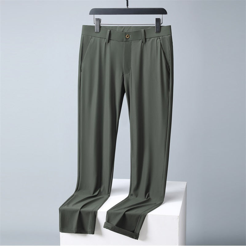 Ice Silk Casual Slim-Fit Pants