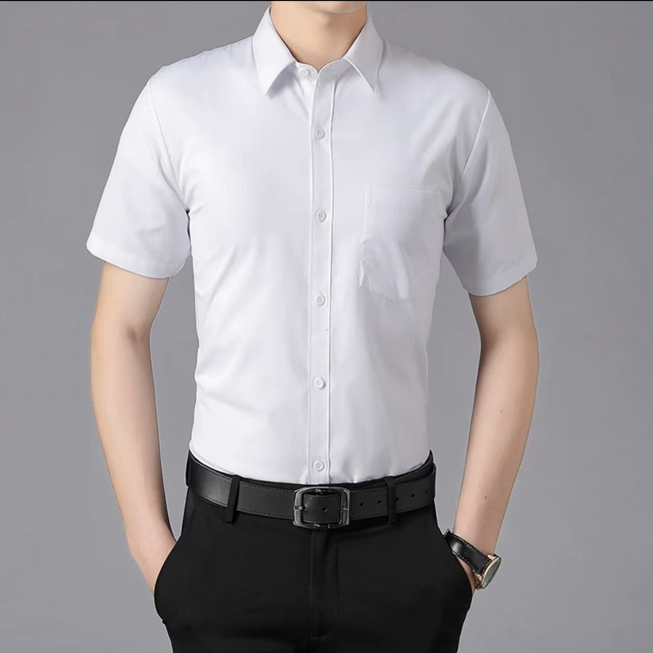 Silk shirt with short sleeves